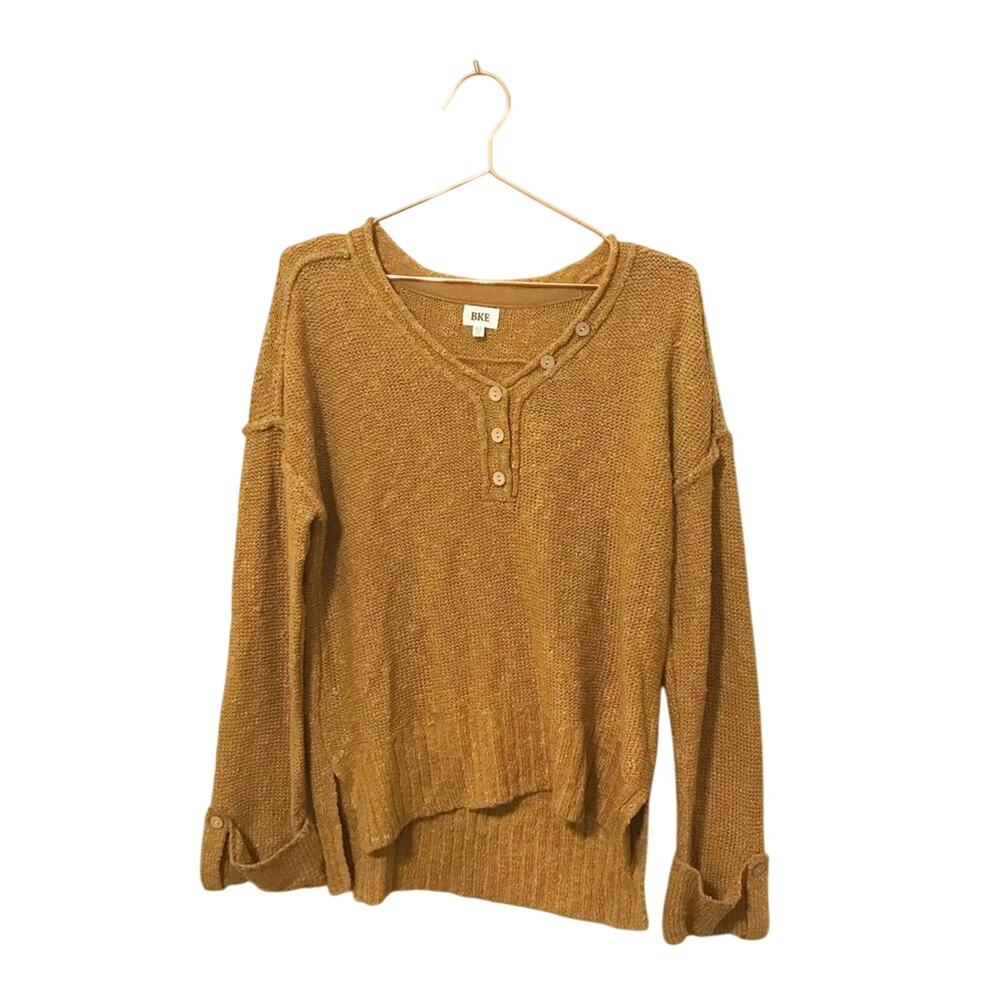 BKE gold oversized sweater size XS